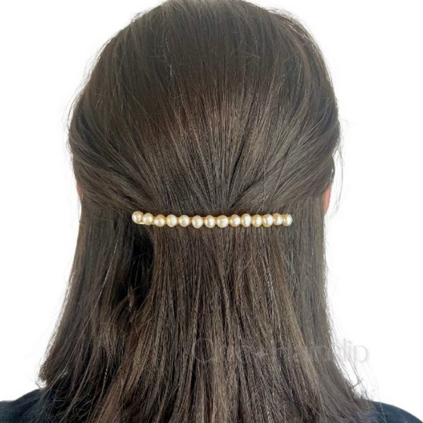 Barrette cheveux fins en perles naturelles constituées exclusivement de nacre Maréva