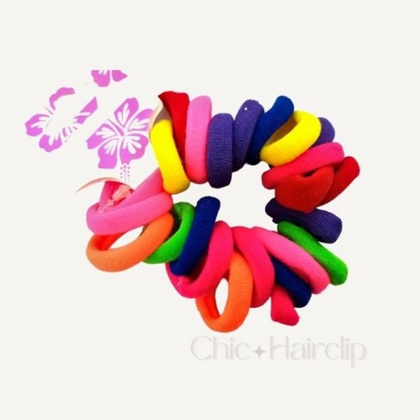 24 Petits élastiques cheveux chouchous cheveux couleurs ou noirs bonne qualité
