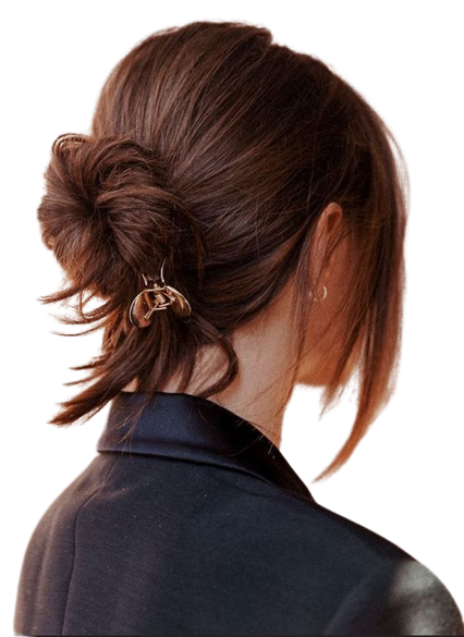 Coiffure chignon avec pince crabe