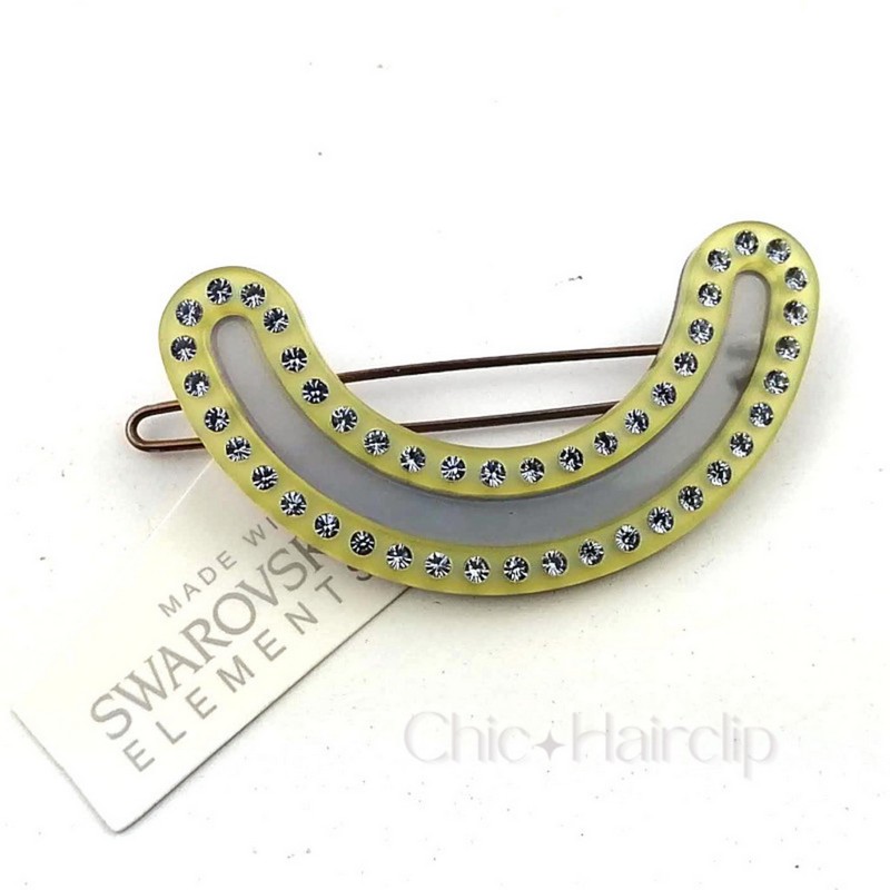 Petite barrette bijou de cheveux originale décor cristal Swarovski - Dolly