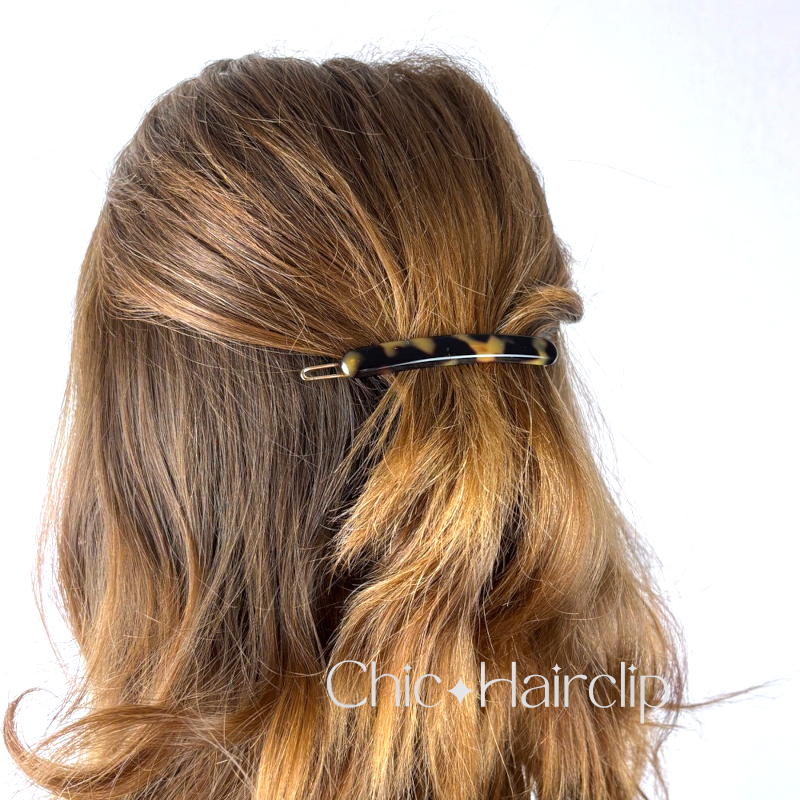Barrette cheveux fins tige boule Élégance et qualité française pour mèches et coiffures demi-queue