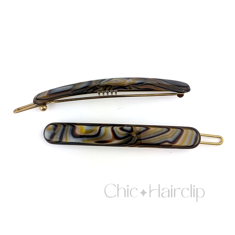 Barrette cheveux fins tige boule Élégance et qualité française pour mèches et coiffures demi-queue