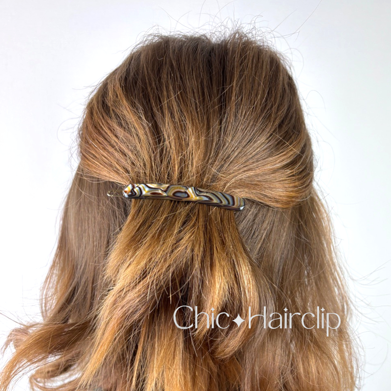 Barrette cheveux fins tige boule Élégance et qualité française pour mèches et coiffures demi-queue